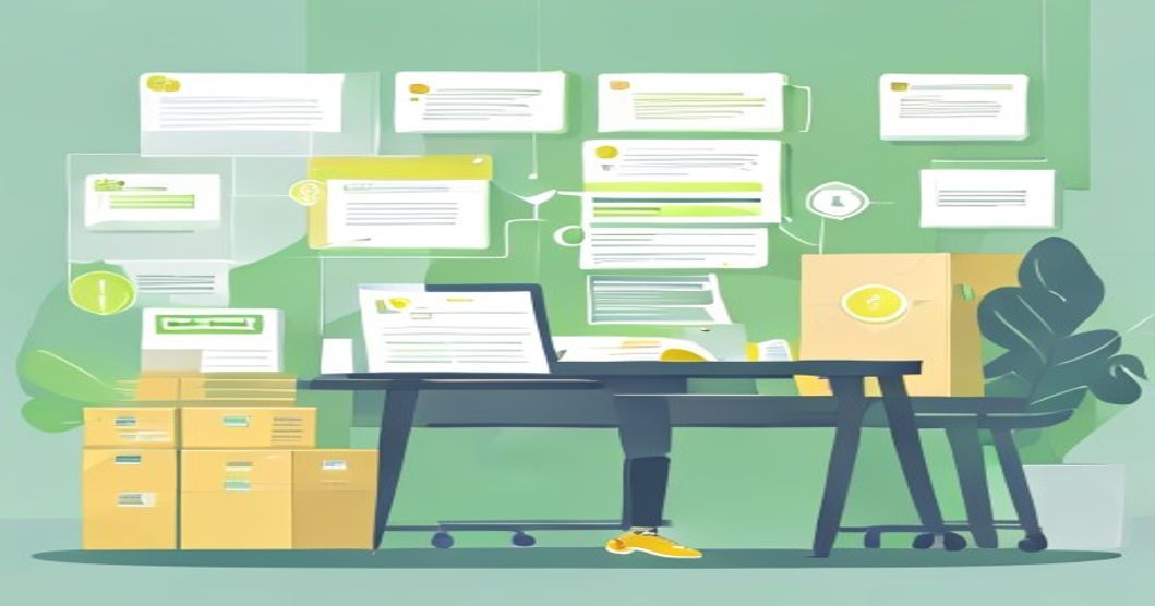 Ilustrasi vendor percetakan mendapatkan order baru secara konsisten dengan sistem profesional