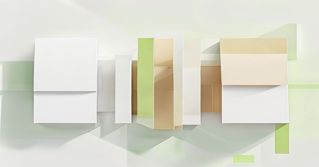 Ilustrasi empat jenis kertas box kemasan: Ivory, Duplex, Art Carton, dan Kraft