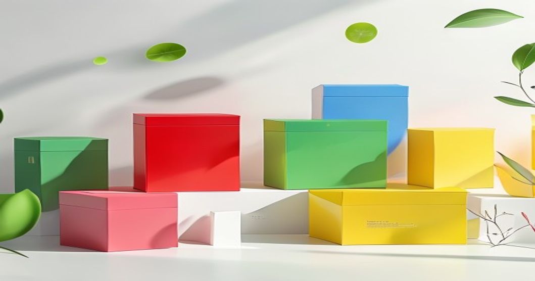 Ilustrasi kemasan produk berwarna-warni yang mencerminkan psikologi warna dalam desain packaging